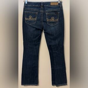 Seven 7 Women’s Jeans Boot Cut Medium/Dark Wash Embroidered Detail Size 10
